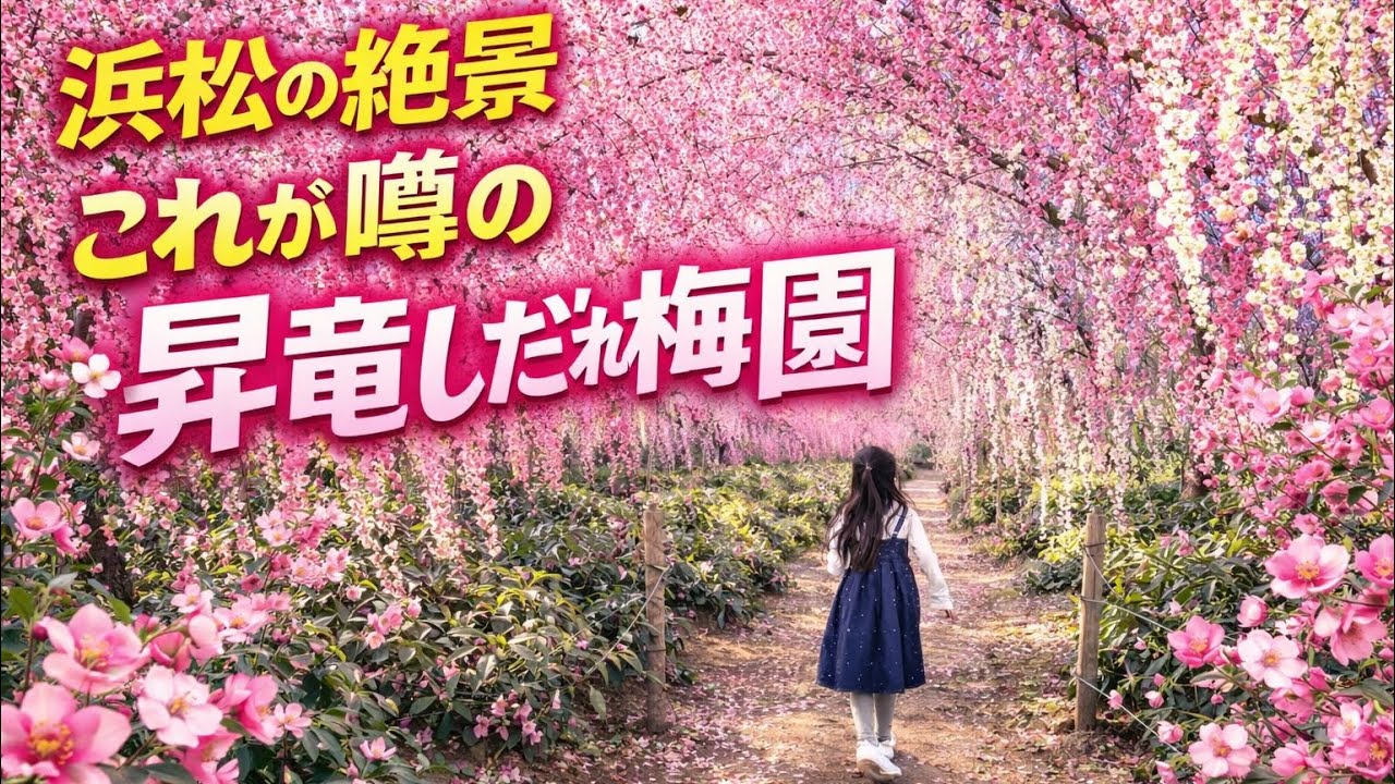 【浜松】まるで梅のシャワー！350本の絶景しだれ梅｜昇竜しだれ梅園に行ってきた🌸
