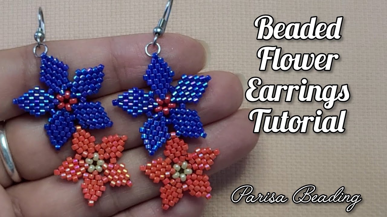 DIY Beaded Flower Earrings Tutorial 🌺