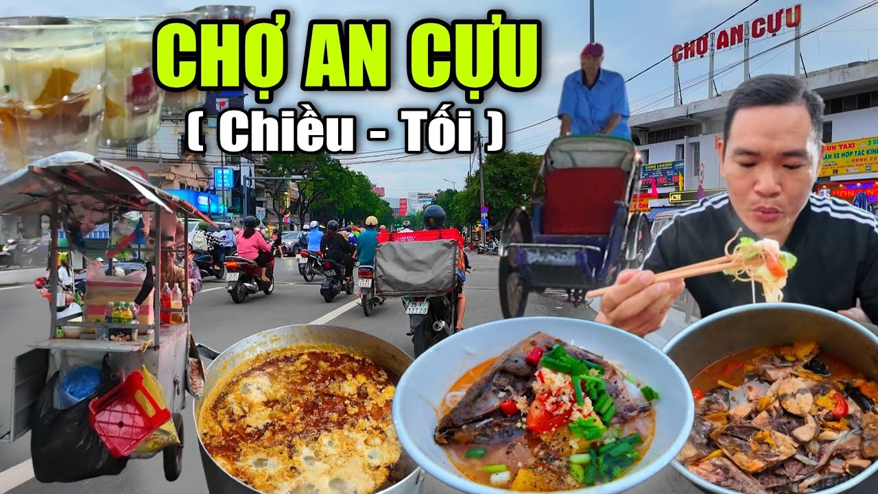 ẨM THỰC HUẾ CHỢ CHIỀU AN CỰU - CẦU NGUYỄN HOÀNG THI CÔNG XUYÊN ĐÊM CHẠY ĐUA TIẾN ĐỘ
