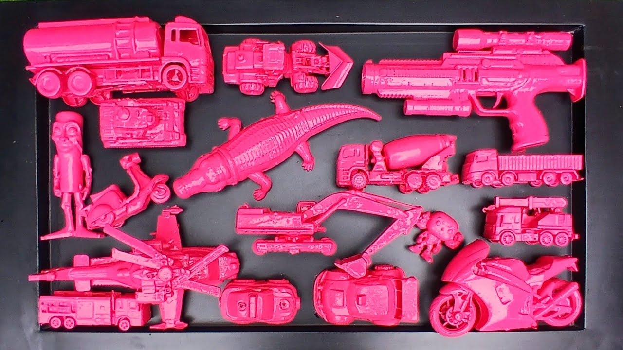 Cleaning Toy Race Cars, Concrete Mixer Trucks, Trains, Tractors, Telolet Buses, Backhoe Excavators
