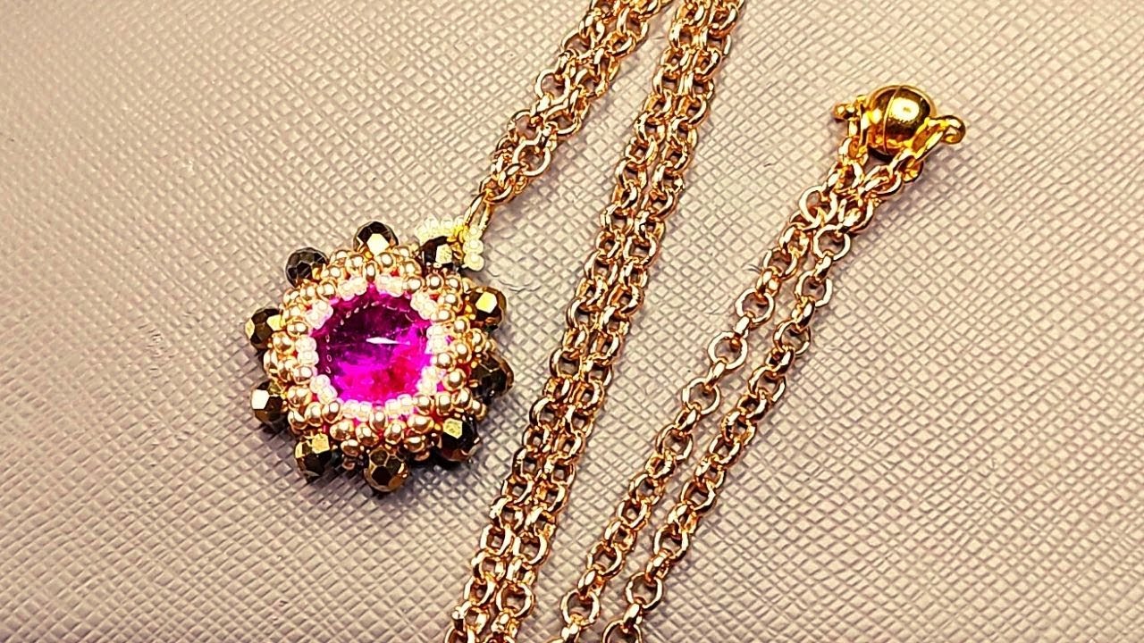 How to make bezel rivoli necklace/earrings, Diy bezel rivoli step by step tutorial