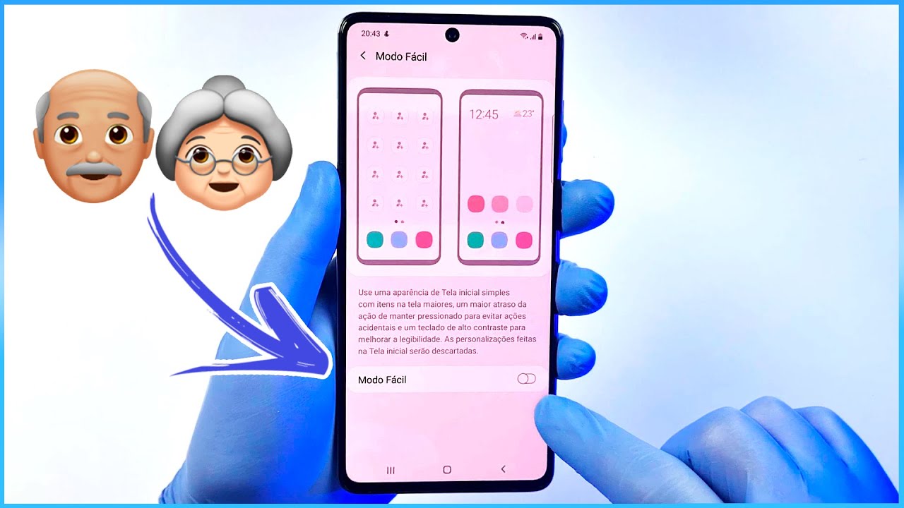 🔵 Como ativar o MODO F&Aacute;CIL no celular Samsung Galaxy | &Oacute;TIMO PARA IDOSOS