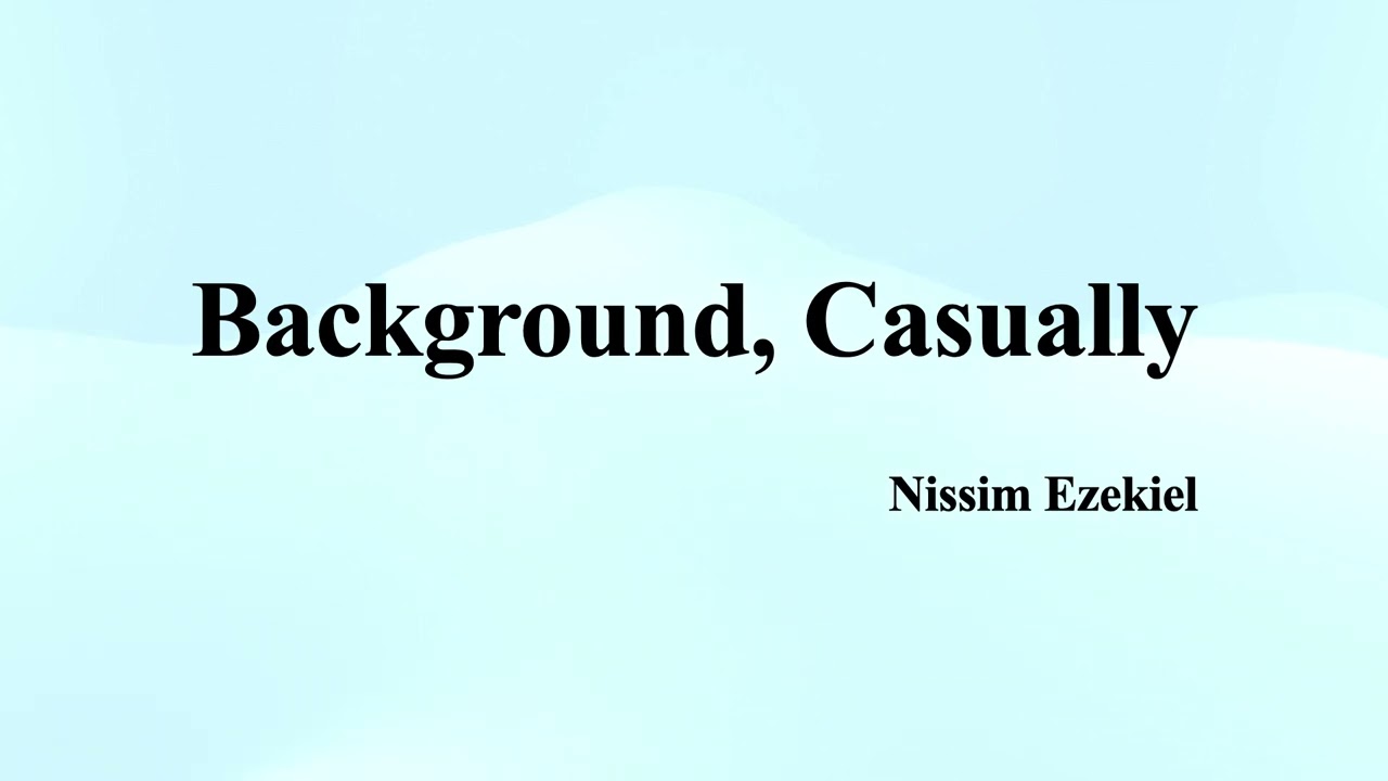 Nissim Ezekiel's 