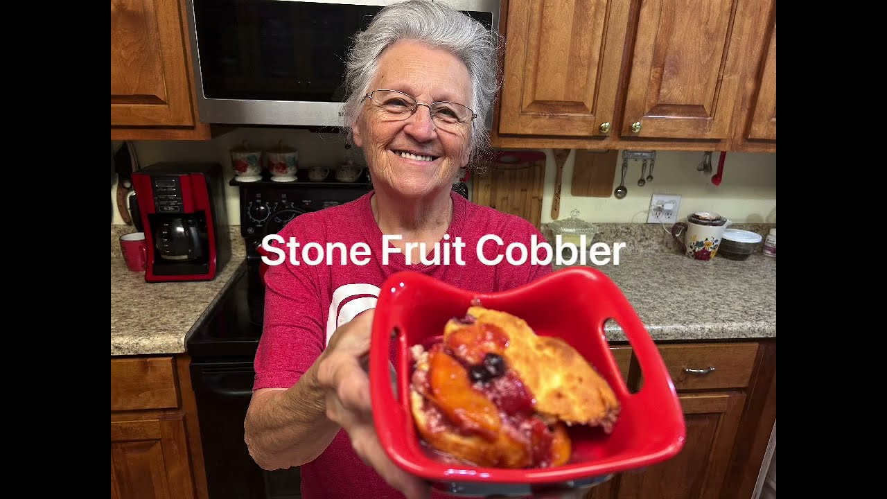 Stone Fruit Cobbler, peaches, plums, nectarines.. no sugar..keto crust
