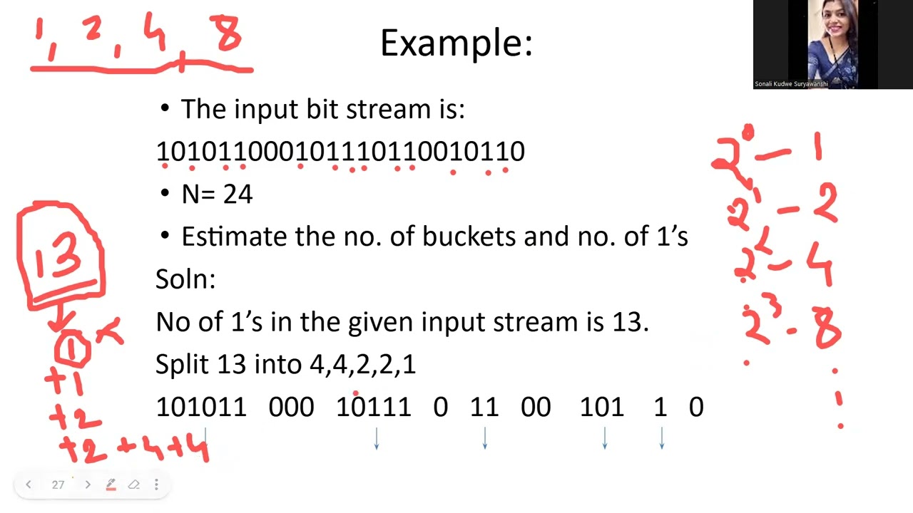 DGIM Algorithm to count 1's in data stream