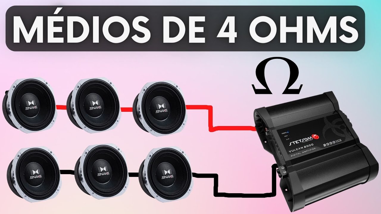 Qual a impedância correta? modulo certo para 6 médios de 4 ohms #somautomotivo