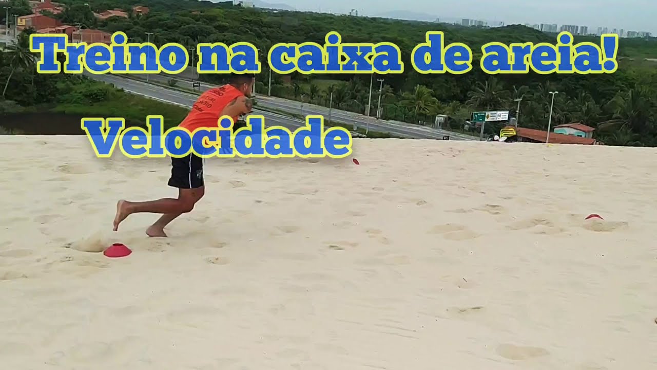 Treino na caixa de areia. Velocidade, resistência e força.