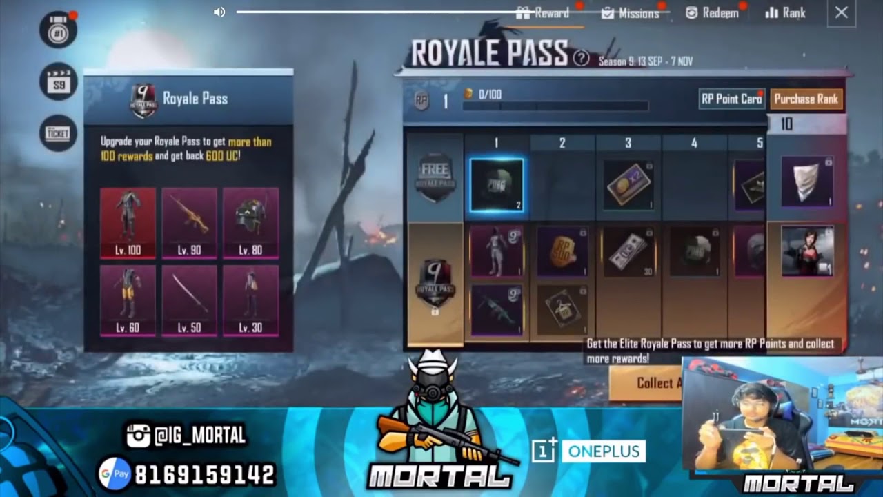 Mortal Maxing Out RP 1-100 | FAIL RP PURCHASE SEASON 9 | PUBG MOBILE