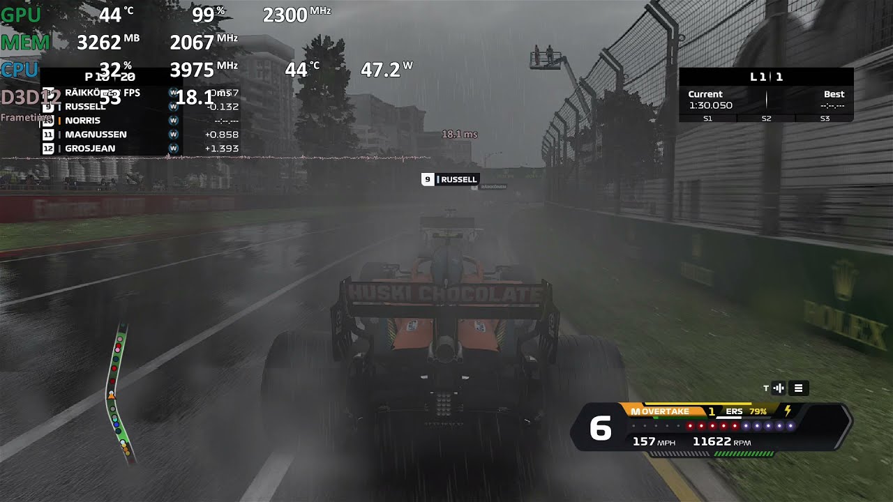 F1 2020 on Ryzen 3 5300G Vega 6 OC with FidelityFX & DirectX 12