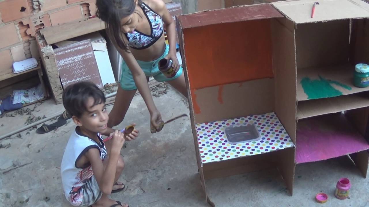 FAÇA VOCÊ MESMO |Cozinha de papelão da Hanna Reciclagem #Diy