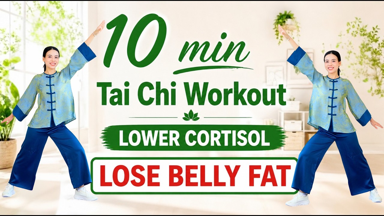 10-Min Tai Chi Workout - Lose Belly Fat - Reduce Cortisol - Burn Fat Naturally