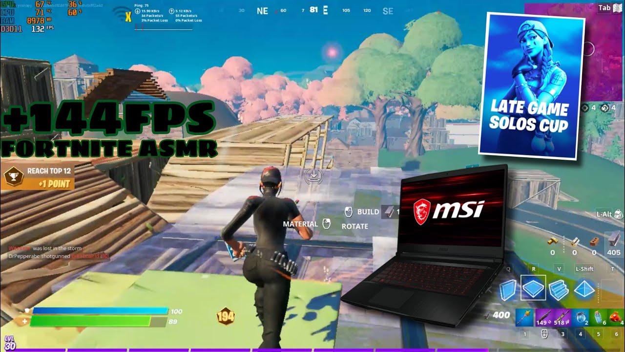 Fortnite Fps Test On MSI GF63 ASMR Late Game Tournament