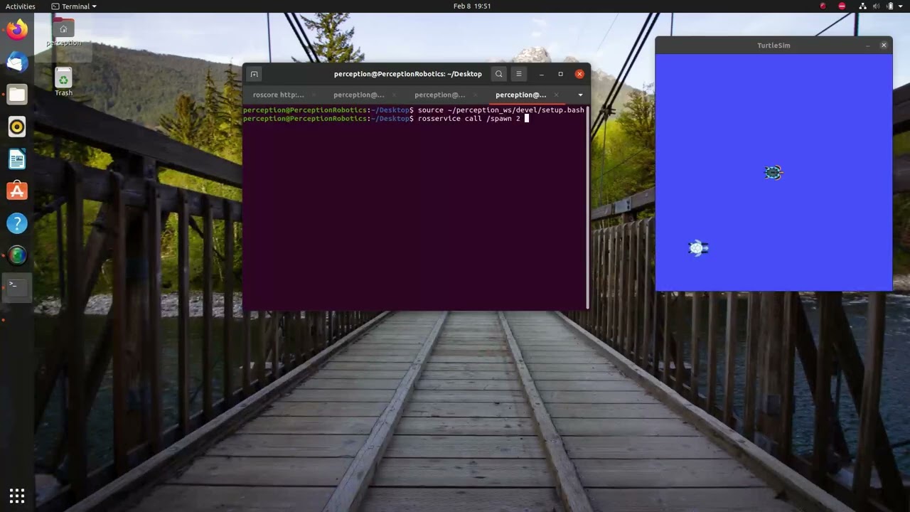 Chasing turtle using turtlesim of ROS environment in Ubuntu