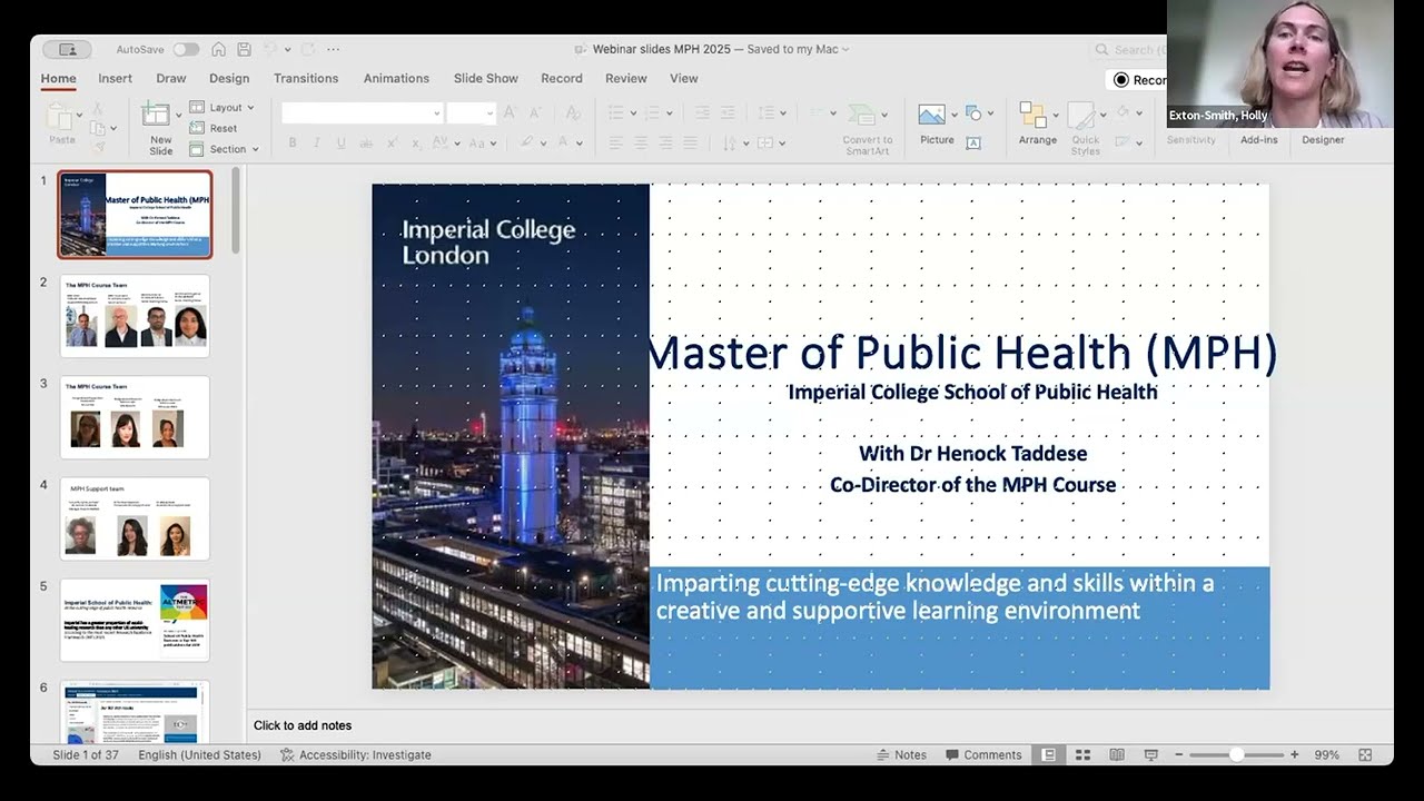 Imperial College London Master of Public Health Offer Holder Webinar