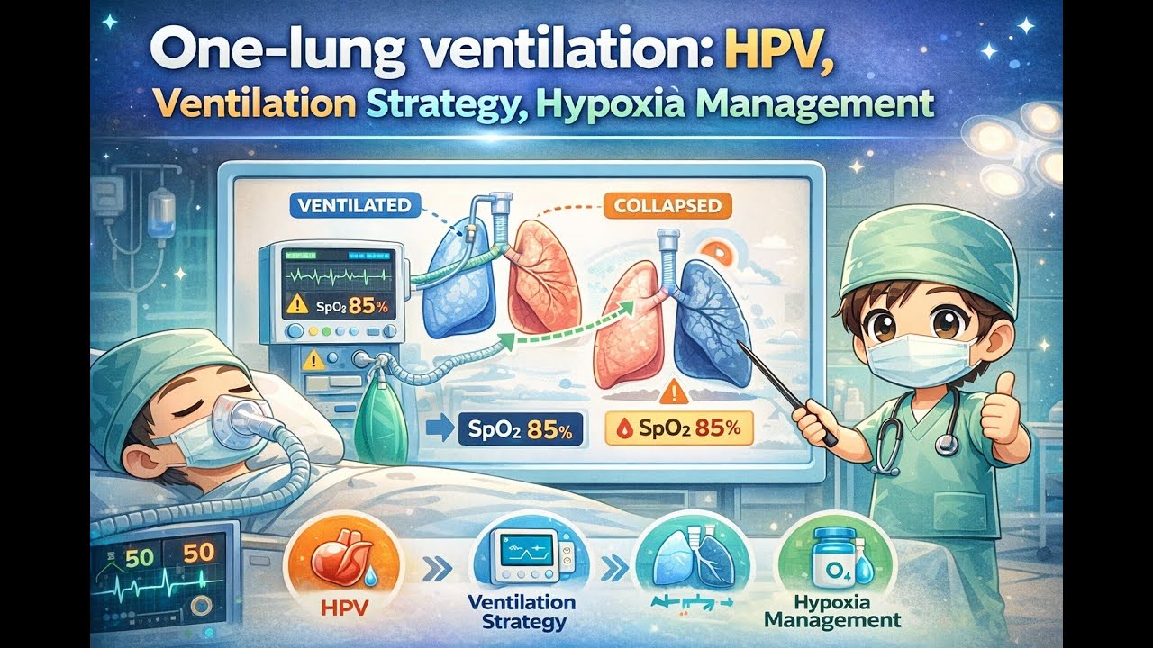 81💨Non-linear relationship between CO and PaO2 📉 Mastering One-Lung Ventilation 🫁HPV, & Hypoxia Mgmt