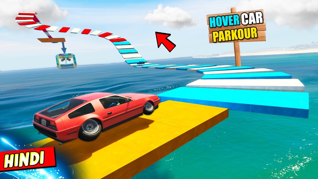 GTA 5: LEVITATING ON RAMPS CAR PARKOUR RACE (Hover Car Transform ) 🚗🔥 | GGM on Fire