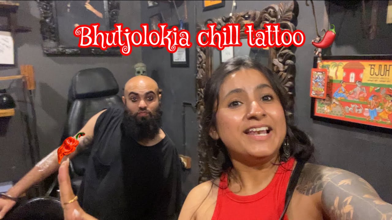Ronnie got bhutjolokia tattoo , ghost pepper🌶️🥵 #ghostpepper #tattoo #tattooartist #bhutjolokia