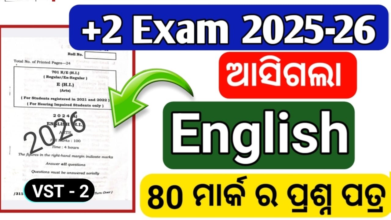 +2 English 80 Mark Question Paper | +2 2nd Year Board Exam | Class 12 Board Exam | English VST 2