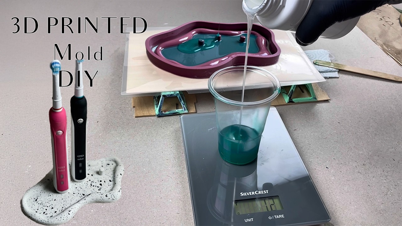 How to make a silicone mold form a 3D Print, Jesmonite Casting #moldmaking