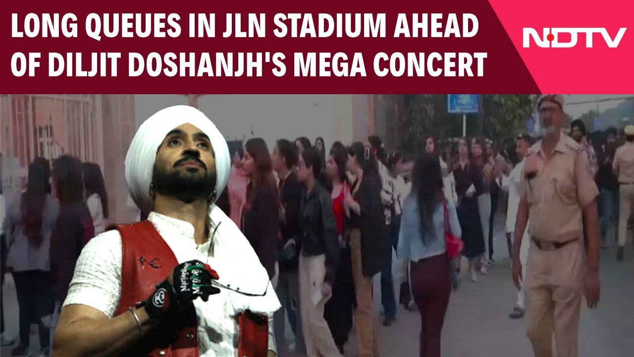 Dilijit Dosanjh Live Show | Long Queues In JLN Stadium Ahead Of Diljit Doshanjh's Mega Concert