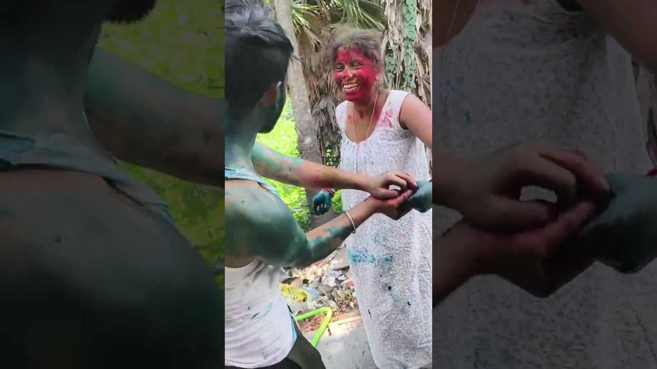 হোলিতে বৌকে রং মাখাবো না তাই আবার হয় নাকি 😝🫟🫟 husband wife Holi vlog 