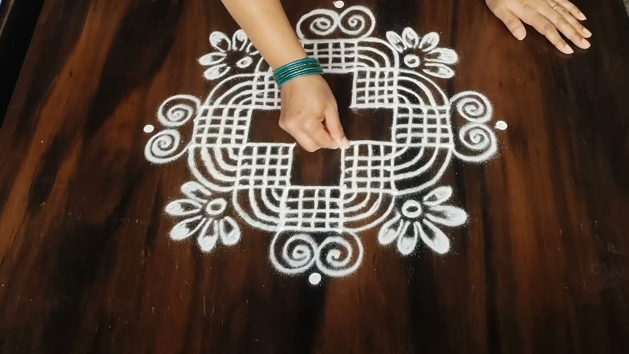 Simple rangoli 🌼 daily rangoli 🌼 kolam 🌼 chukki rangoli 🌼 muggulu 