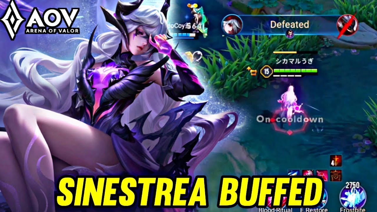 AOV : SINESTREA BUFFED NEW PATCH - ARENA OF VALOR LIÊNQUÂNMOBILE ROV