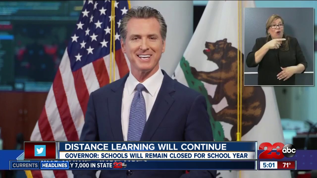 Governor Newsom announces schools will remain closed for the school year