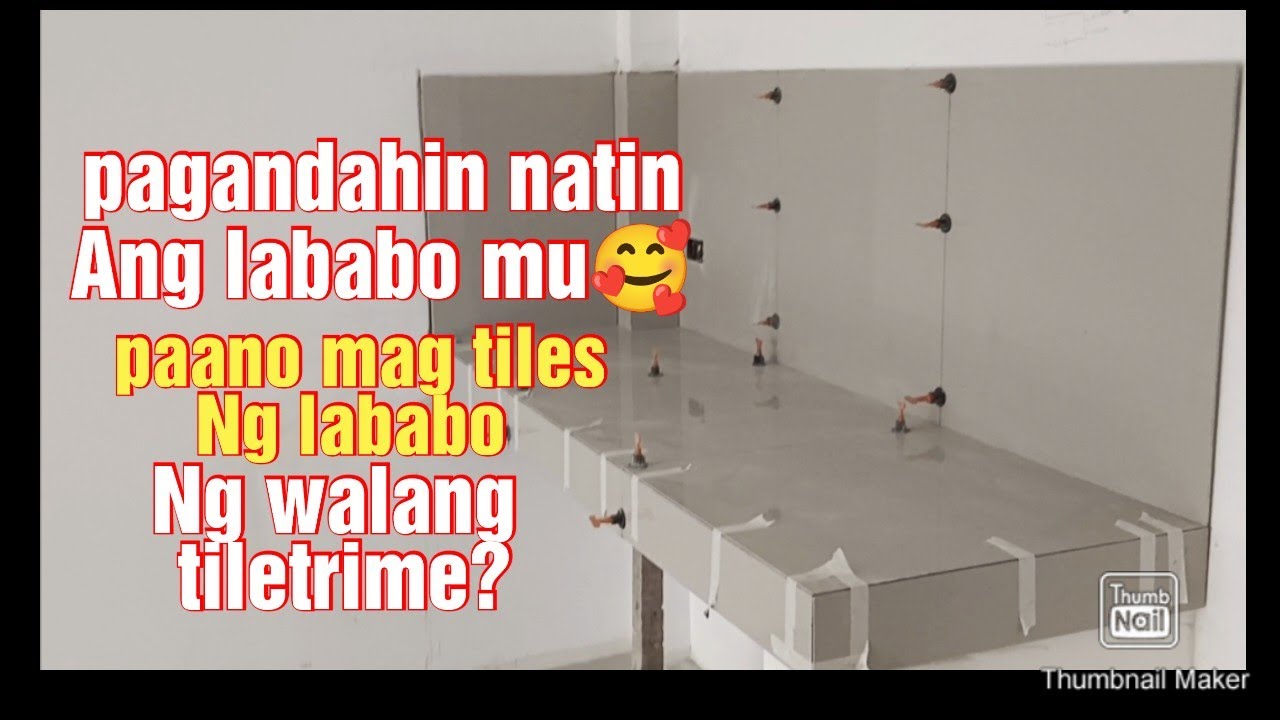 paano I tiles Ng maayos at maganda ang lababo Ng walang tile trime Kantomesa #julyemz