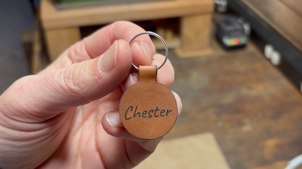 Laser Engraving a Custom Leather Dog Tag 🐾