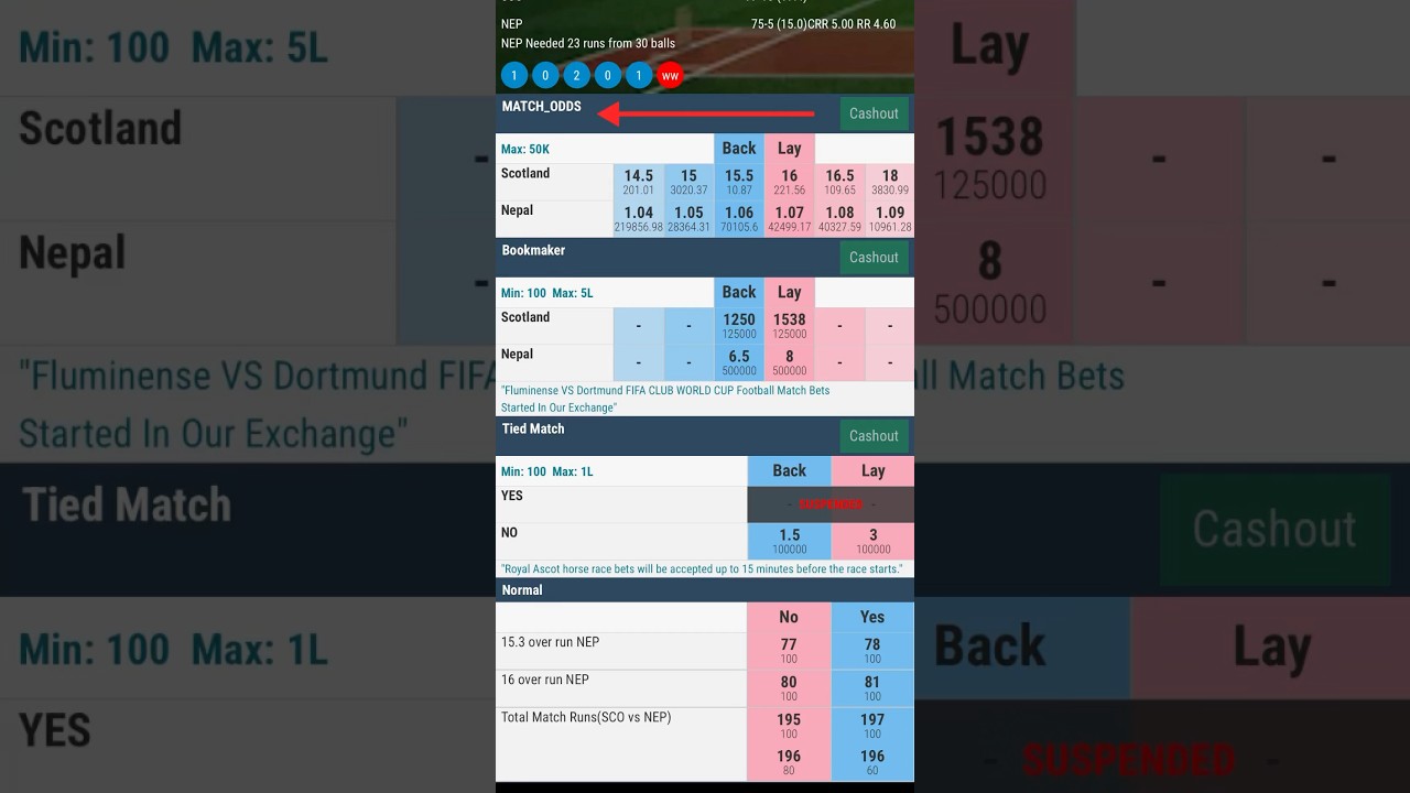 The different between book maker and odds #match #odds #cricket