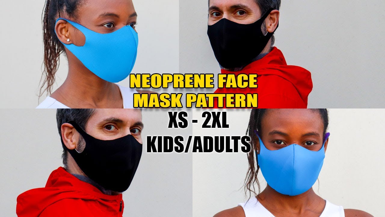 EASY DIY NEOPRENE FACE MASK PATTERN | NO ELASTIC FACE MASK | Mascarilla De Tela Patrones