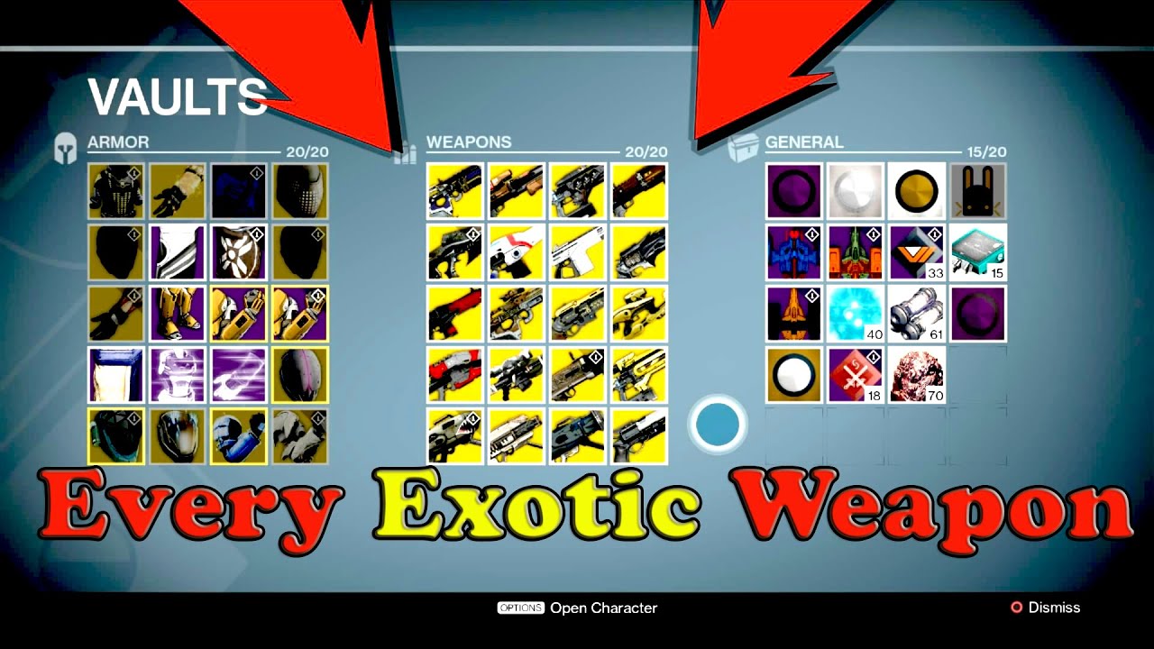 Destiny - All Exotic Weapons In Game