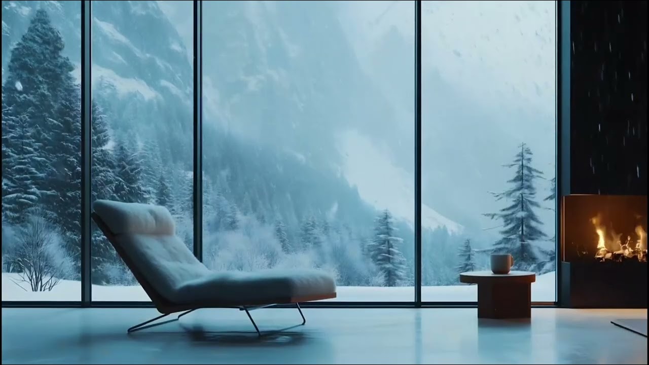 A Warm Place to Focus While It Snows ❄️ Chillwave Ambience | 4k