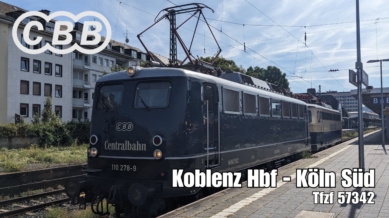 Führerstandsmitfahrt [BR 110] Koblenz Hbf - Köln Süd [Centralbahn]