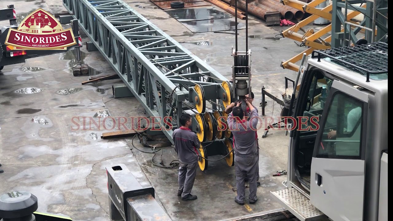 Installation of 28M Drop Tower Ride in Sinorides Factory