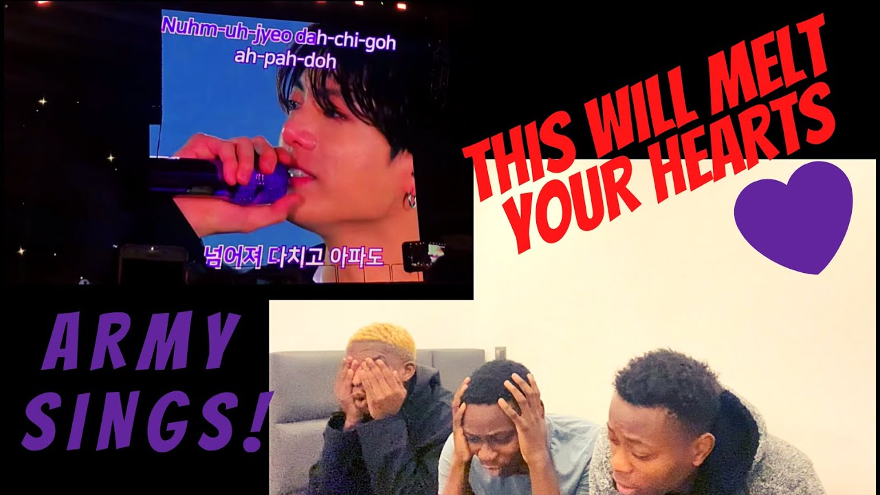 ARMY SINGS! YOUNG FOREVER FANCAM - ARMY SURPRISES BTS! LONDON WEMBLEY STADIUM (REACTION)