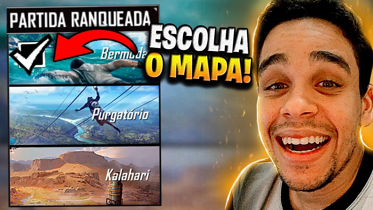 ADEUS MAPA CHATO!! ESCOLHA SEU MAPA NA RANQUEADA 100% FUNCIONAL!! FREE FIRE