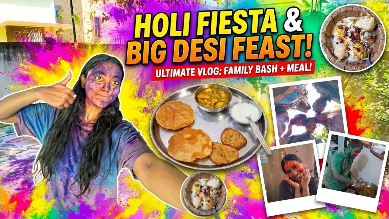 Holi Vibes & The Best Homemade Feast! 🍛 Kheer, Poori, & Dahi Vada! #vlog #holi #holispecial #food 