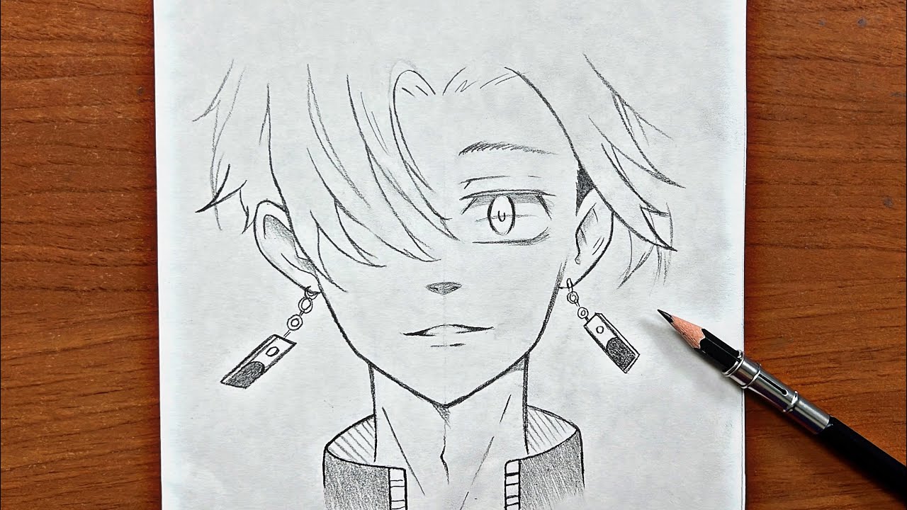 Anime drawing | How to draw cool anime boy ( izana ) step-by-step