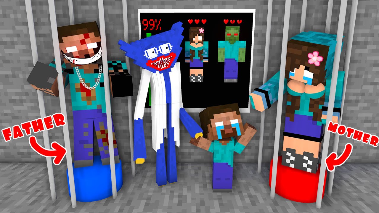 Herobrine and Doctor Huggy Wuggy - Zombie Apocalypse - Minecraft Animation