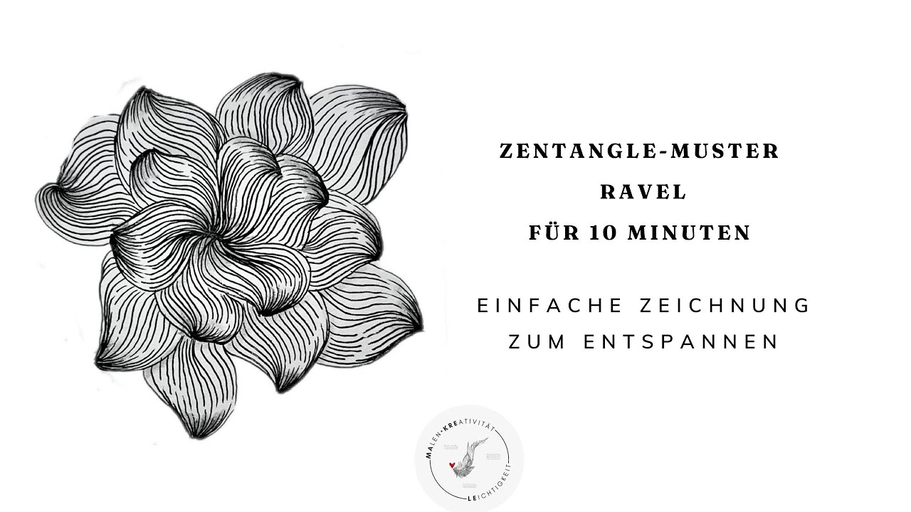 🌸 ZENTANGLE Blume für Anfänger in nur 10 Minuten | Einfaches Muster für Entspannung 🌸