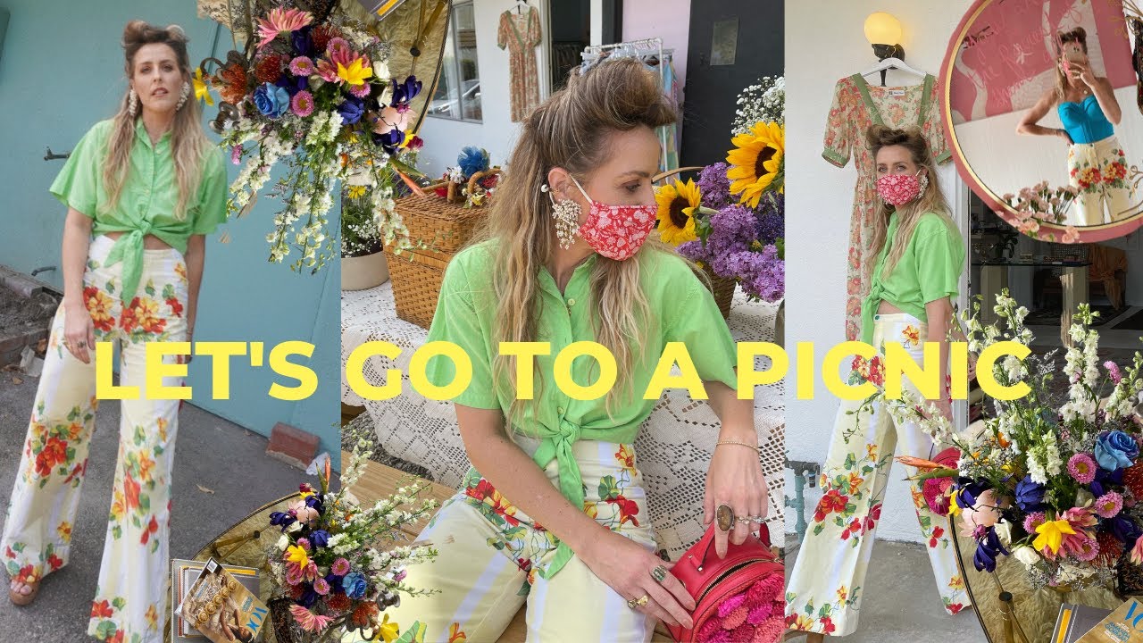 A PICNIC and COTTAGECORE AESTHETIC/ PICNIC DRESSING AND VISITING THE BEST VINTAGE STORES LOS ANGELES
