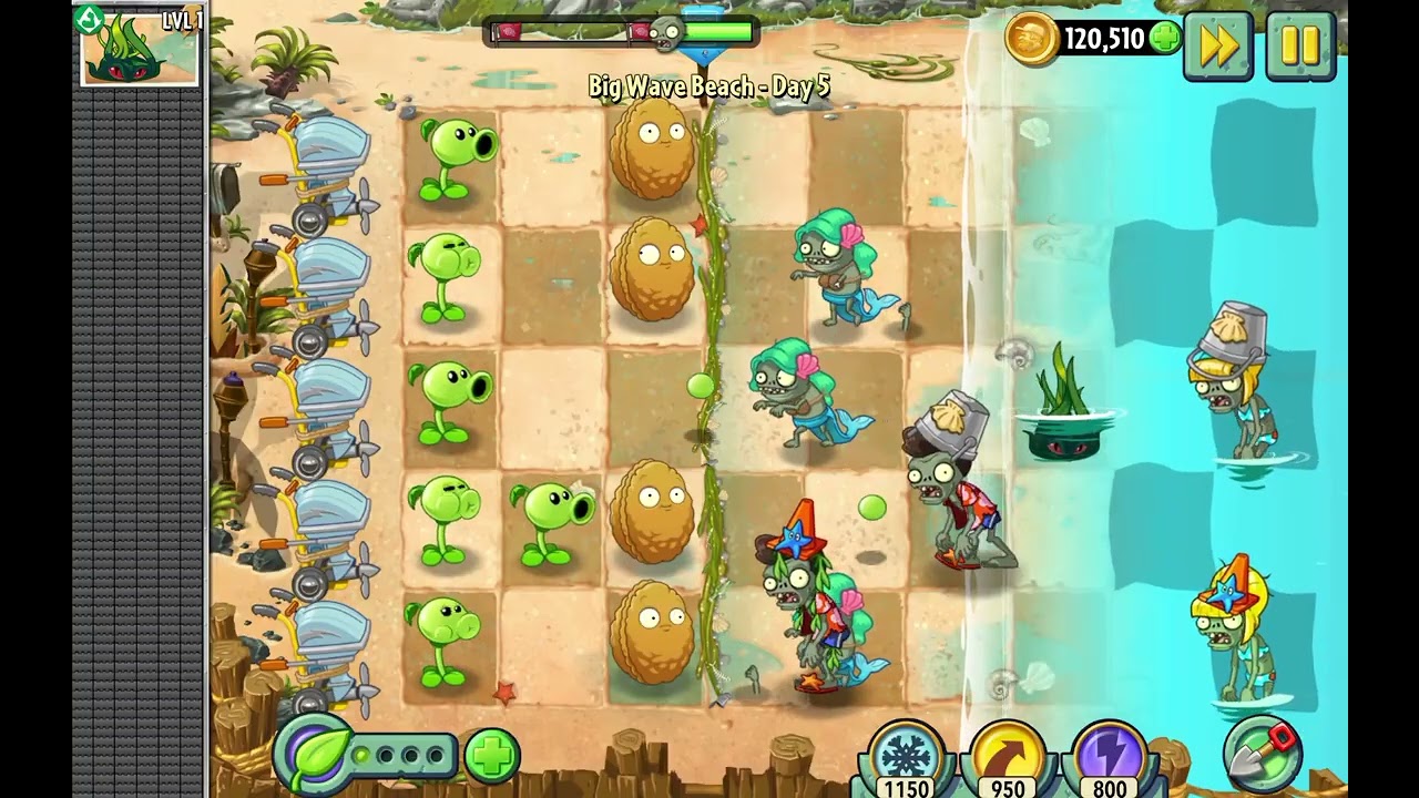 Plants Vs Zombies 2 - Big Wave Beach- Day 5