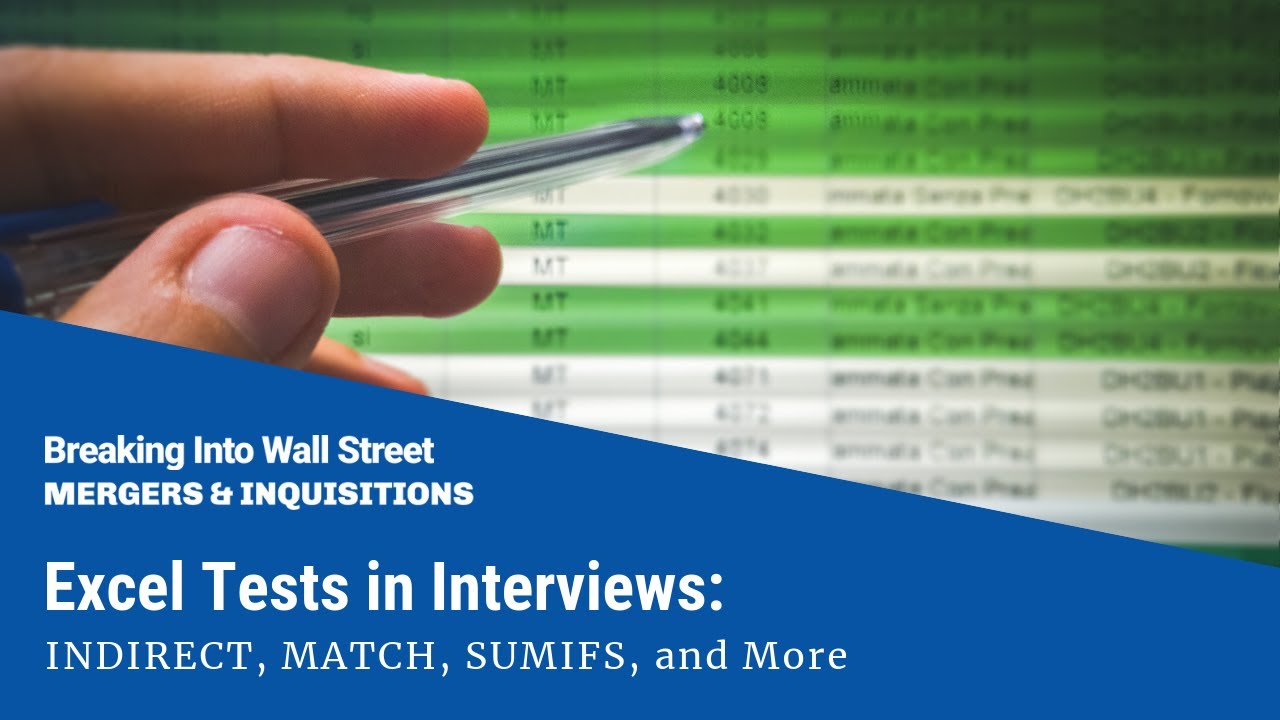 Excel Tests in Interviews: INDIRECT, MATCH, SUMIFS, and More