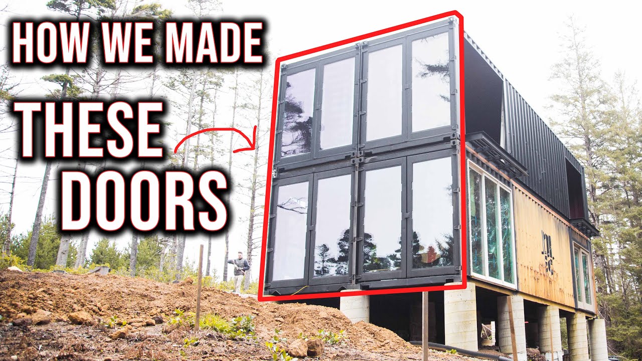 TRANSFORMING the CONTAINER DOORS into GLASS DOORS! You won't BELIEVE the RESULTS! - #diy #design