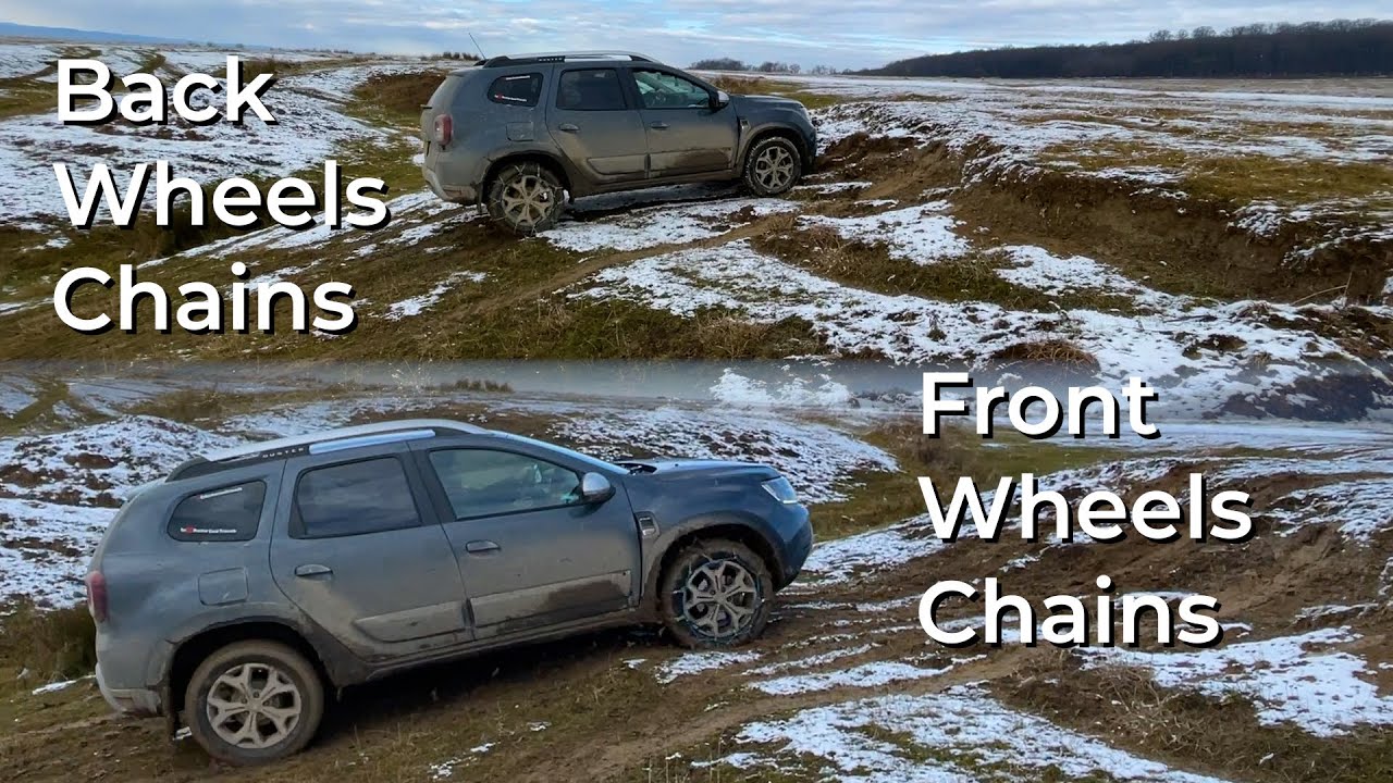 CHAINS on Duster 4x4! Front vs Rear Off-road Test