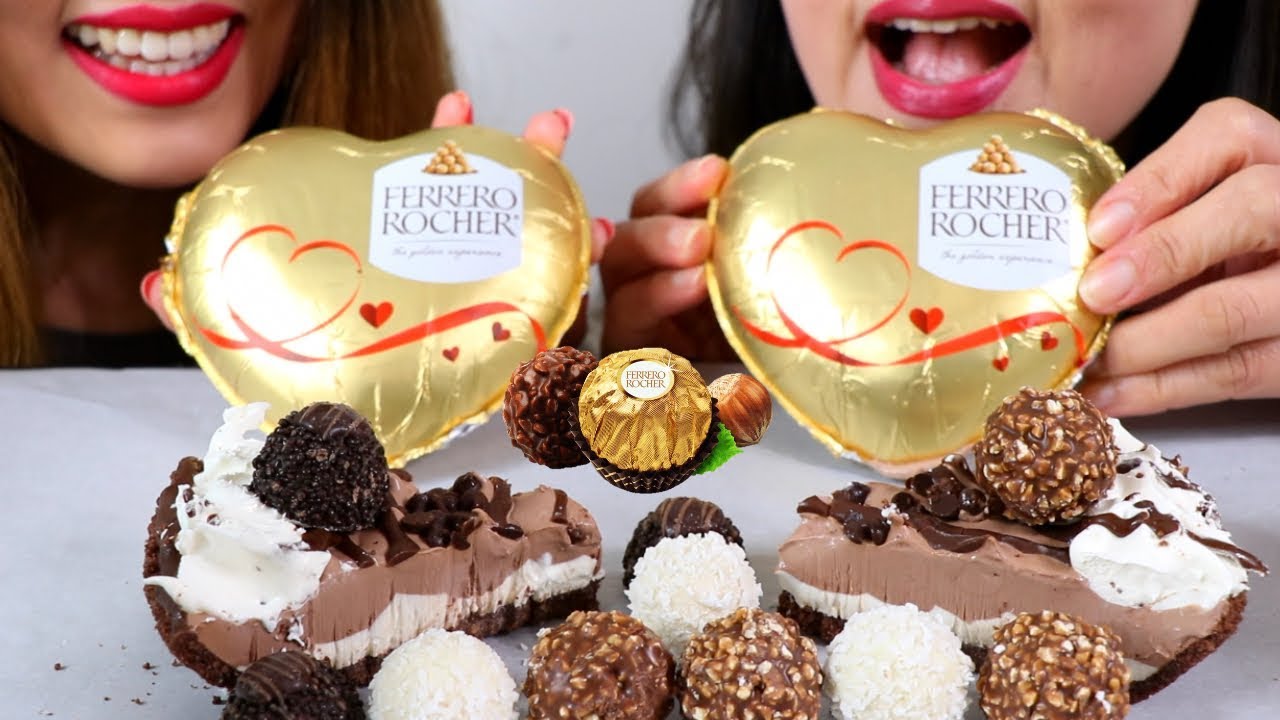 ASMR FERRERO ROCHER CHOCOLATE HEART & PIES 페레로로쉐 초콜릿 리얼사운드 먹방 チョコレートcoklat चॉकलेट | Kim&Liz ASMR