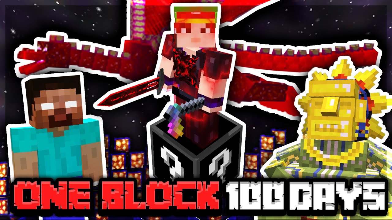 I Survived 100 Days in MODDED ONE BLOCK HARDCORE...