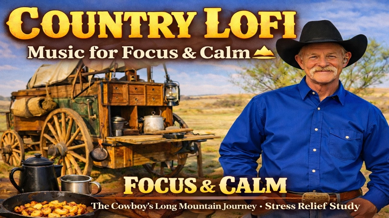 Country LoFi Music for Focus & Calm 🌄 | The Cowboy's Long Mountain Journey | Stress Relief & Study